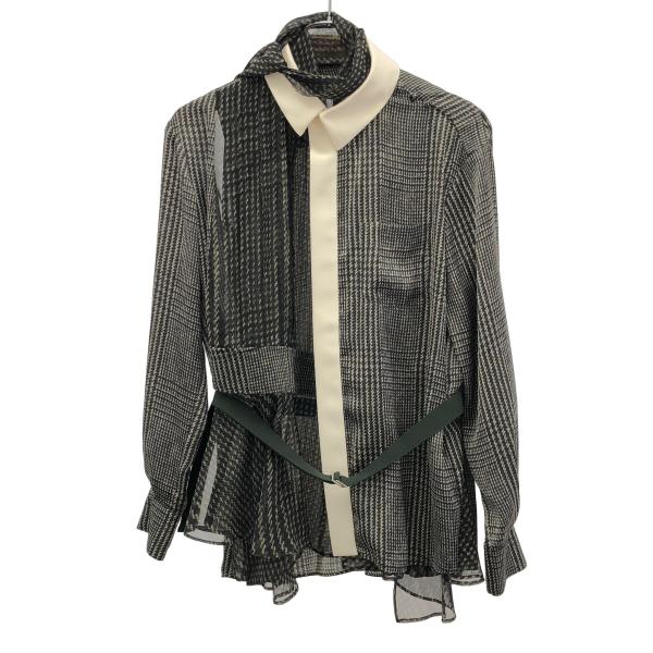 sacai サカイ 19AW ベルベットカラー シアープリーツブラウス sacai サカイ 19AW ベルベットカラー シアープリーツブラウス