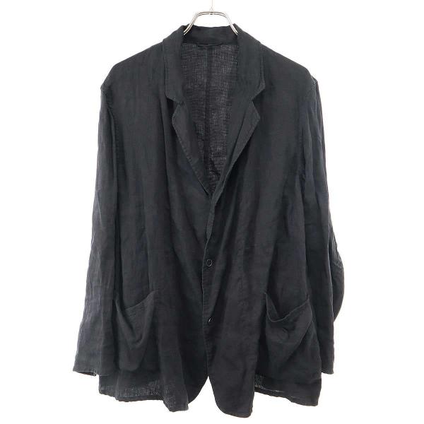 COMOLI（コモリ） 22SS リネンWクロス ジャケット V01-01018 ブラック