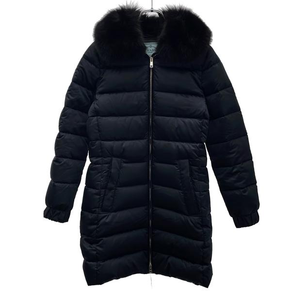 美品‼︎PRADAダウンコート‼︎ PRADA（プラダ） フォックスファーダウンコート 28G062 ネイビー 38