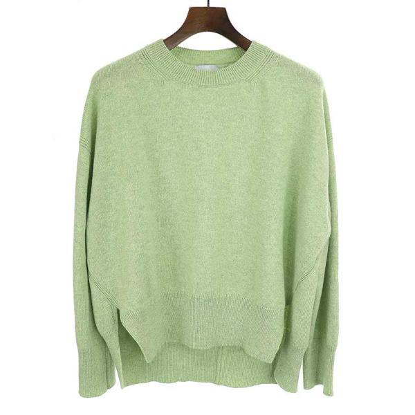 BARRIE バリー サイドスリットカシミヤニットセーター グリーン  