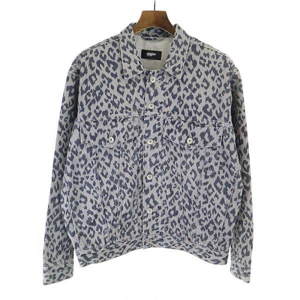 MYne マイン 19SS レオパードデニムジャケット グレー サイズ:M メンズ