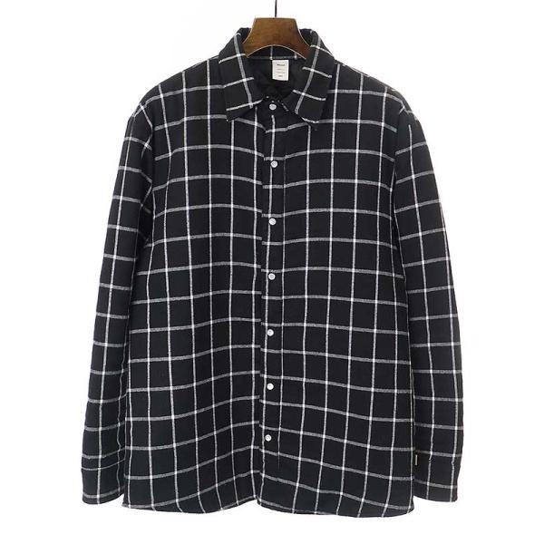 JJJJound / Thermal Shirt/長袖シャツ/S/コットン/BLK jjjjound ジョウンド Thermal Shirt 中綿チェックシャツ ブラック