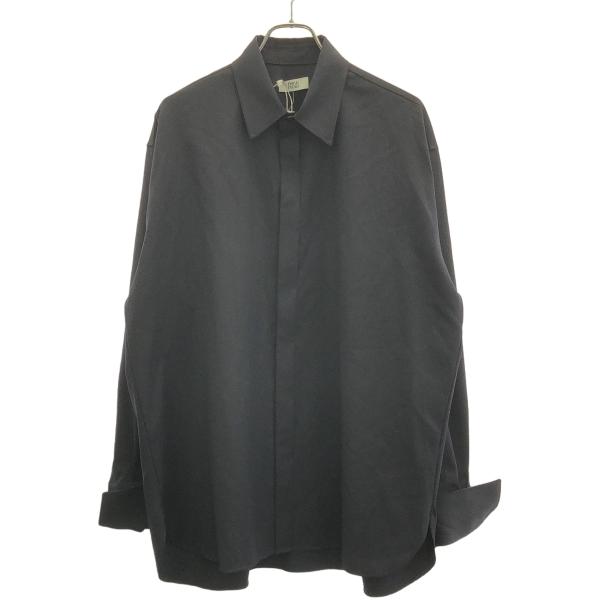 美品 newnow ニューナウ サージウールシャツ ネイビー オーバーサイズ M シャツ newnow ニューナウ Wool Shirt ウールクラシックシャツ