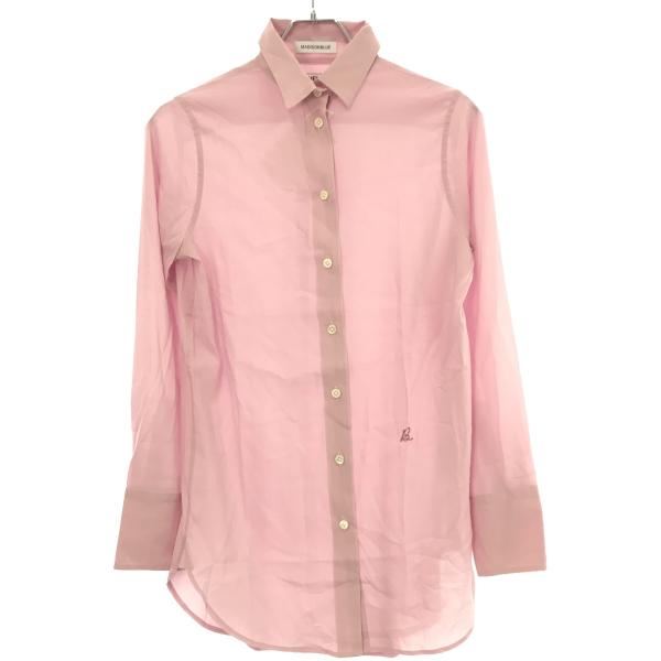 マディソンブルー 半袖 シャツ ピンク コットン オックスフォード BD 刺繍S modescape_rc-it3sriezyaxb-fgyi