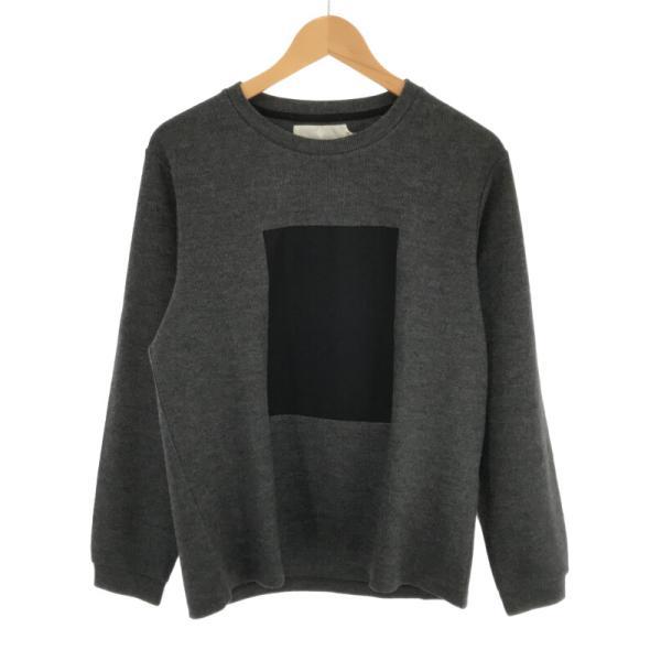 ETHOSENS エトセンス 14AW スクエアデザインニットセーター グレー 