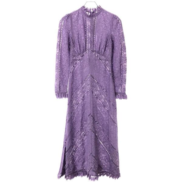 Zimmermann 紫色花柄ミディ丈キャミソールドレスは