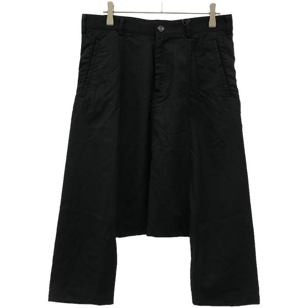【美品】AD2016 コムデギャルソン ウールギャバ ボタン付サルエルパンツ S BLACK COMME des GARCONS ブラック コムデギャルソン 15AW ウール