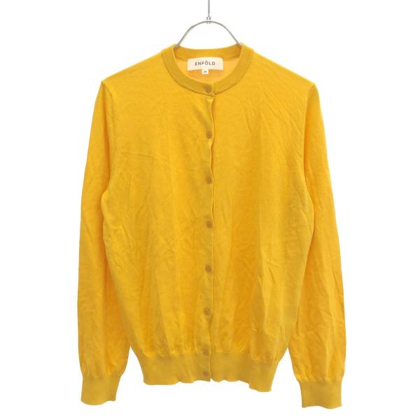 ENFOLD カシミヤ100% ニット 38 黄色 クルーネック　エンフォルド ENFOLD カシミヤ100% ニット 38 黄色 クルーネック エンフォルド