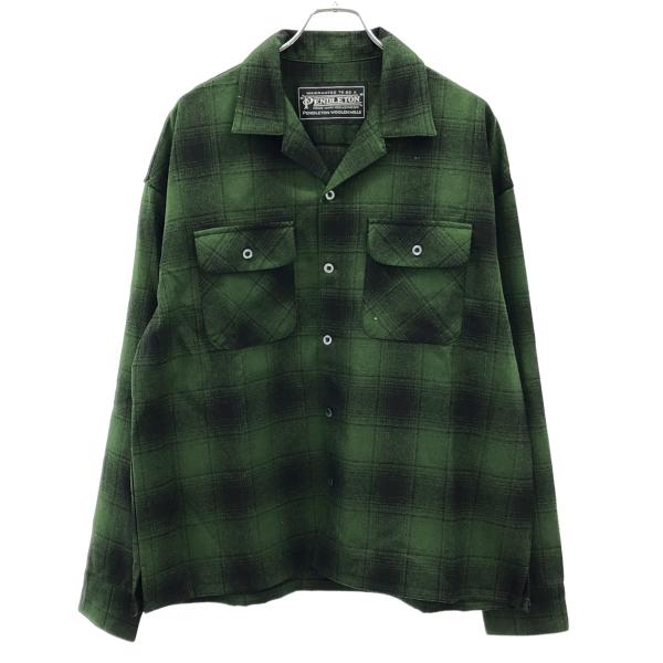 PENDLETON 無地 単色 開襟シャツ ボードシャツ モスグリーン L PENDLETON 無地 単色 開襟シャツ ボードシャツ XL モスグリーン L