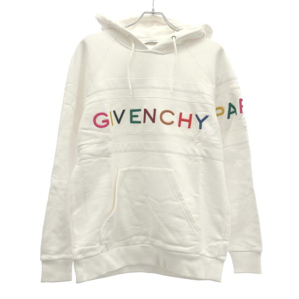GIVENCHY ジバンシィ マルチカラーロゴ プルオーバースウェットパーカー BWJ0073Z1X ホワイト S IT5UWXNMJNGP