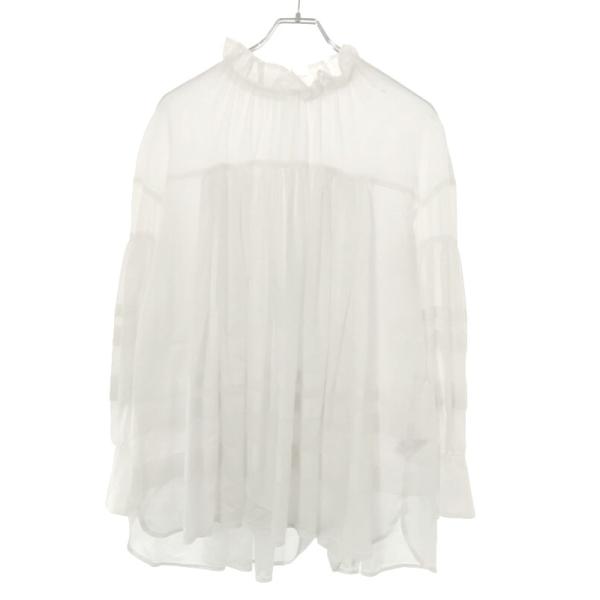ENFOLD - ENFOLD エンフォルド 19SS CローンAラインフリルギャザーシャツブラウス ホワイト 38 300CS330-1080 modescape_rc-it6fbcwcg1bg-wamk