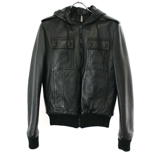 Dior HOMME ディオールオム 2007AW ラムレザーフーデッドダウン