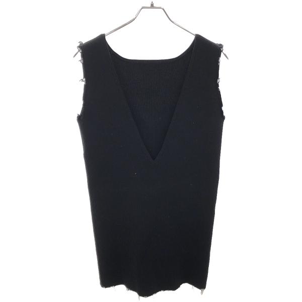 PERVERZE ブラック ノースリーブ トップス M PERVERZE パーバーズ ノースリーブダメージリブニットトップス