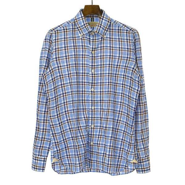 ●定番●ルイジボレッリ　チェック柄シャツ　LUIGI BORRELLI LUIGI BORRELLI ルイジ・ボレッリ LUXURY VINTAGE チェック柄B.D