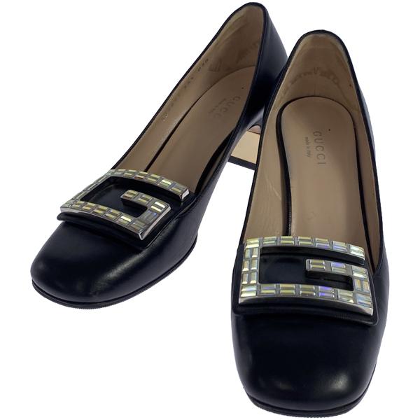 GUCCI ビジュー装飾 ブラックミュール GUCCI ビジュー装飾 ブラックミュール