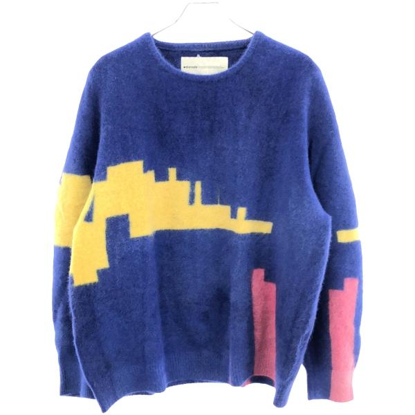 walenode ウェルノード Blue fox wool Chusen dyeing sewter ブルー