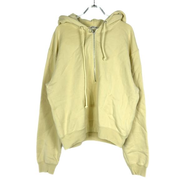 AURALEE - AURALEE オーラリー 23AW HIGH COUNT HEAVY SWEAT P/O ハーフジップパーカー A23AP01HU イエロー 1 AURALEE（オーラリー） 23AW HIGH COUNT HEAVY SWEAT P/O ハーフジップ