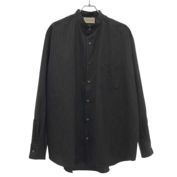 markaware マーカウェア ORGANIC WOOL TROPICAL COMFORT FIT BAND COLLAR SHIRT コンフォートフィットシャツ A24B02SH01C ダークブラウン 3 トップス markaware マーカウェア ORGANIC WOOL TROPICAL COMFORT FIT