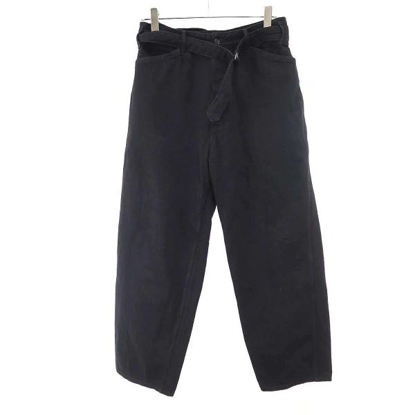 COMOLI（コモリ） 20AW ベルテッドデニムパンツ S03-03012 ブラック 1