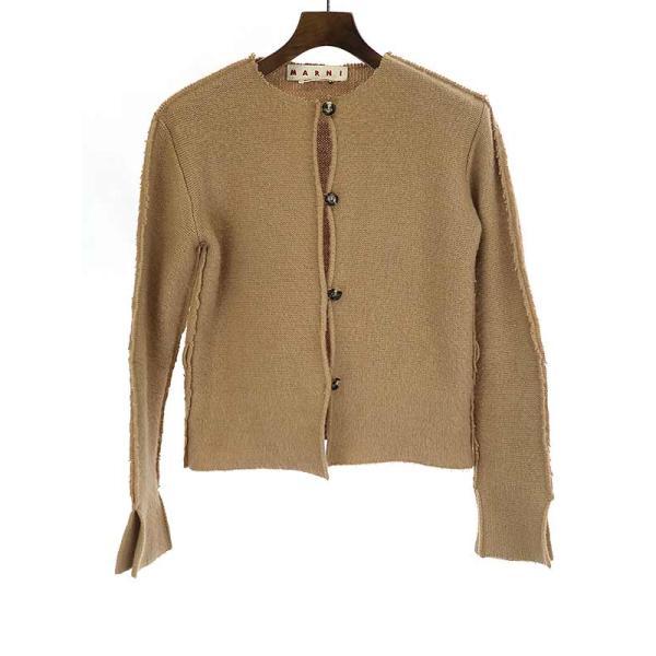 MARNI マルニ 21AW ウールカシミヤベルテッドカーディガン ベージュ 40 