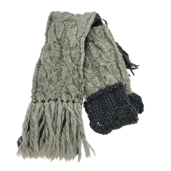 Y's（ワイズ） 24AW モヘヤ混ウールニットフリンジストール マフラー