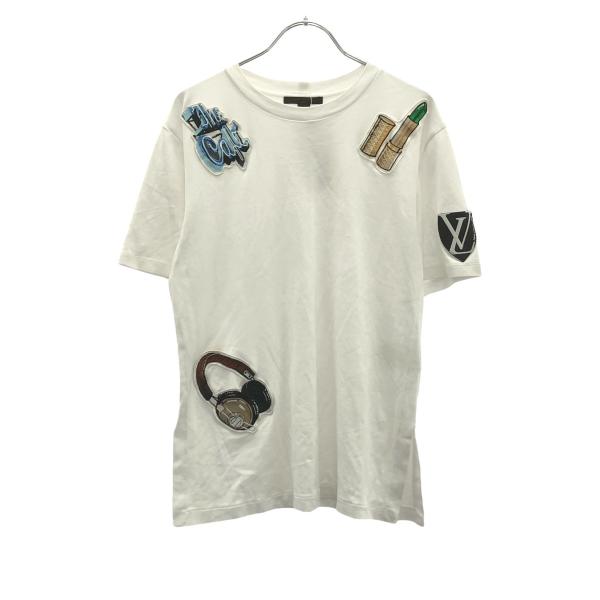 LOUIS VUITTON - LOUIS VUITTON ルイヴィトン 17AW ワッペンTシャツ RW172W JG2 FDTS06 ホワイト M modescape_rc-it97b57401oy-yapg