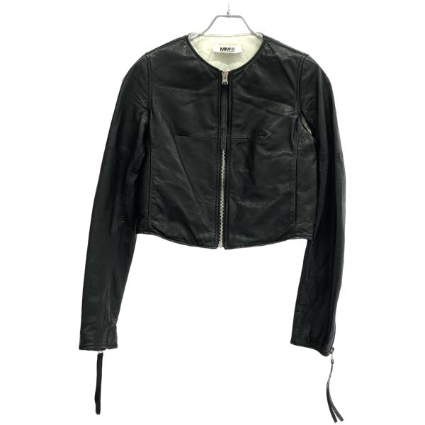 極美品　Margiela　メゾンマルジェラ　ラムレザージャケット　ブラック 黒 Maison Margiela]5-ZIP LEATHER JACKET/BLACK(S50AM0489-SY1460