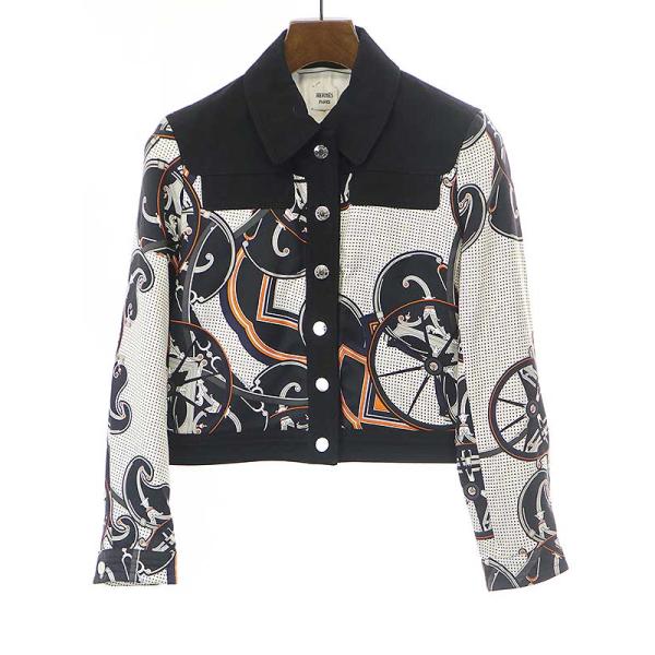 ☆エルメス HERMES ジャケット ジョージワシントンの馬車 HERMES エルメス 19AW ジョージワシントンの馬車キャンバス切替