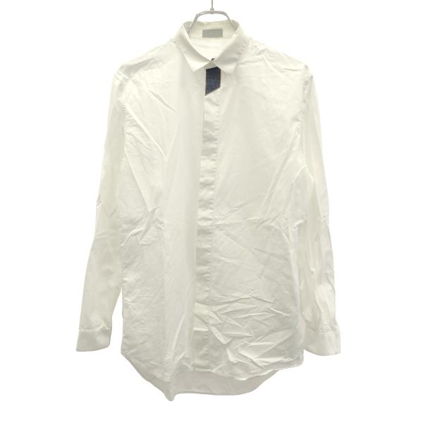 Dior HOMME ディオールオム デニムパッチフライフロントシャツ 533C588Z1581 ホワイト 39 Dior HOMME ディオールオム デニムパッチフライフロントシャツ