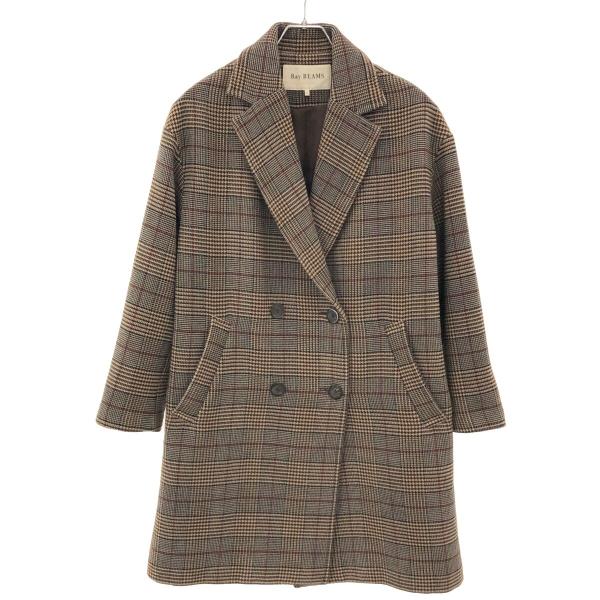 Ray BEAMS ガウンコート Ray BEAMS（レイ ビームス） 20AW ハウンドトゥースウールダブルコート