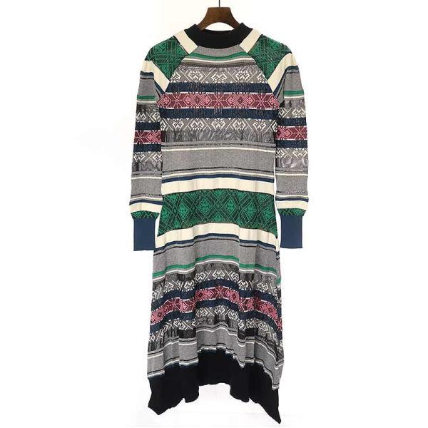 sacai サカイ 22SS Rug Jacquard Knit Dress ラグジャカード sacai サカイ 22SS Rug Jacquard Knit Dress ラグジャカード