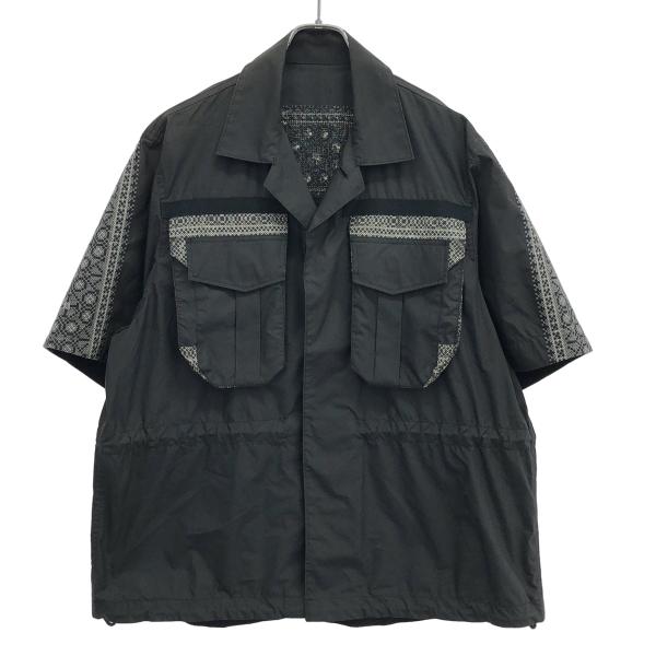【sacai】サカイ　サンプル品　スエット素材　ブラックショートスリーブトップス Nike x sacai Short Sleeve Top 
