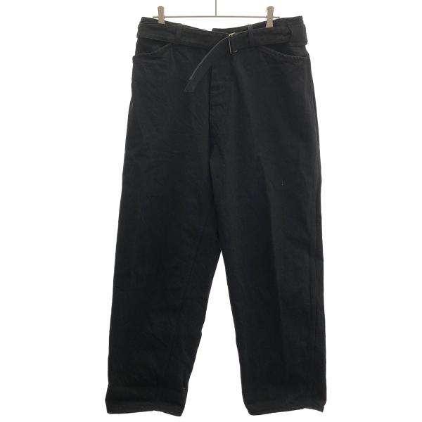 COMOLI（コモリ） 23AW デニムベルテッドパンツ Y03-03001 ブラック 1