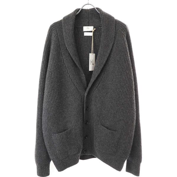 【未使用】HERILL ヘリル カシミヤ ショールカラー カーディガン グレー HERILL ヘリル 22AW Rib Stitch Shawl Cardigan カシミヤショール