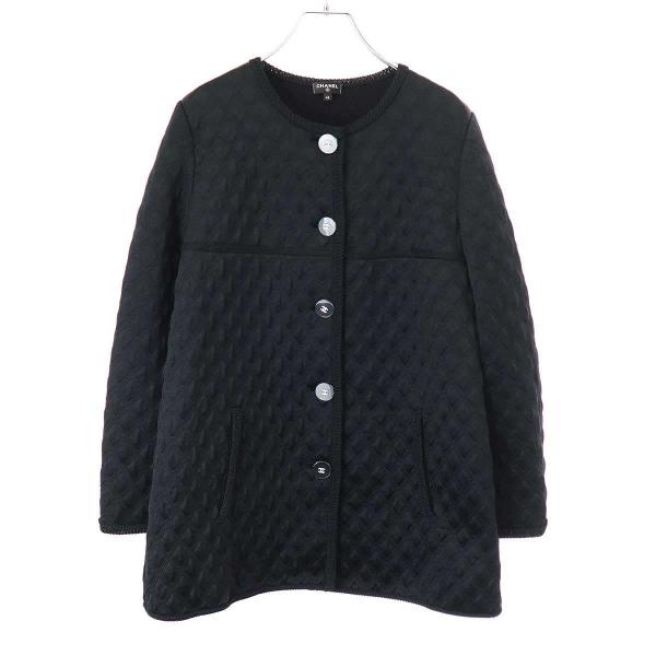 CHANEL（シャネル） シルクキルテッドノーカラーカーディガン