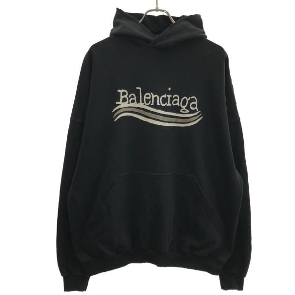 バレンシアガ BALENCIAGA 739024 TNVE9 UNISEX パーカー BALENCIAGA（バレンシアガ） キャンペーンロゴ オーバーサイズダメージ