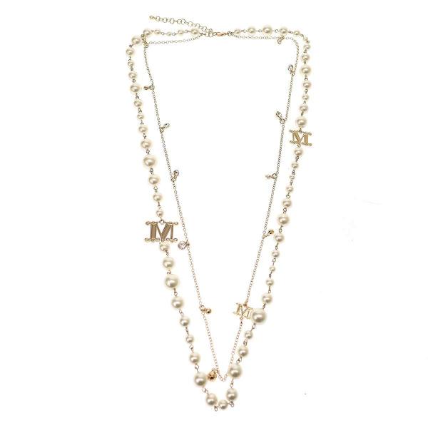 Max Mara（マックスマーラ） NECKY1 パールビジューチェーンネックレス