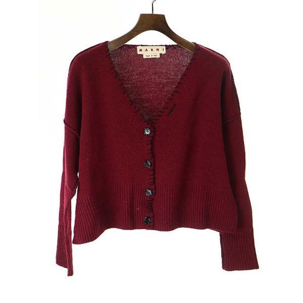 MARNI マルニ ステッチ ニット カーディガン 中古・古着通販】MARNI (マルニ) ニットカーディガン ベージュ