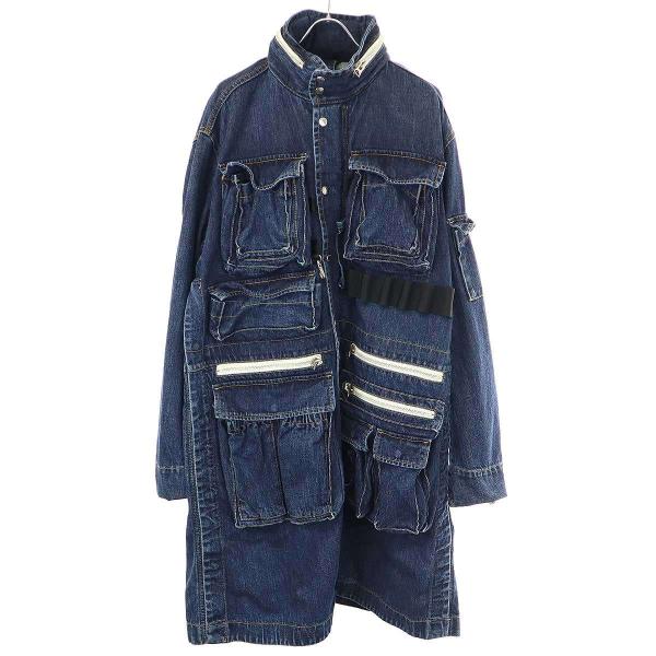 風吹ジュン『未使用に近い美品』★sacai サカイ★デニム ニット プルオーバー sacai（サカイ） 23AW Denim Blouson デニムブルゾンコート 23-03158M