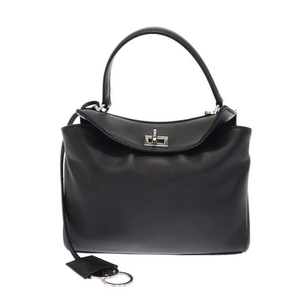 ✨美品✨付属完備✨ BALENCIAGA ケース ミニポーチ レザー 黒 Balenciaga // Black Crinkled Leather Mini Bazaar Crossbody