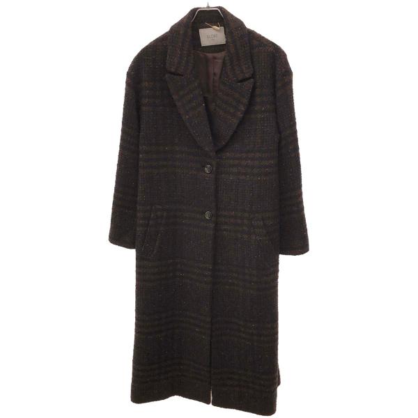スローブイエナ　チェック　ブラウン　コート SLOBE IENA スローブイエナ 18AW ツイードチェックチェスター