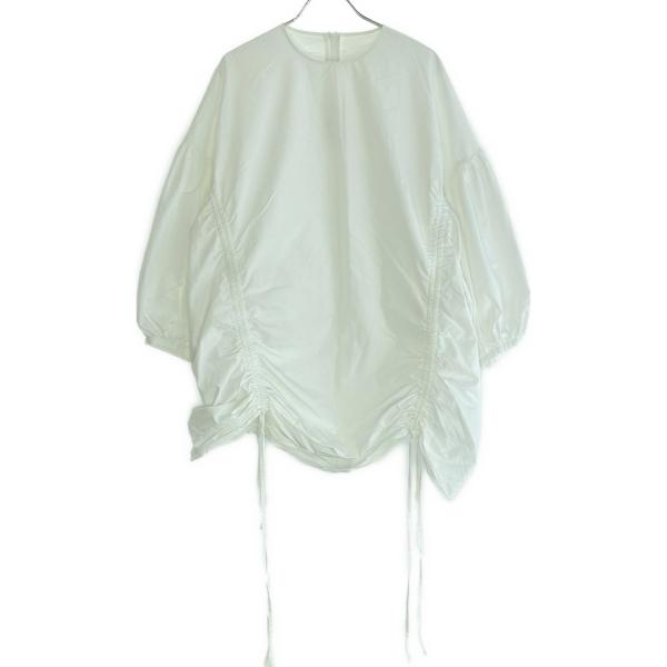 mikomori - mikomori×THIRD MAGAZINE  ミコモリ サードマガジン ポプリンギャザーブラウス A0821FB ホワイト 9 mikomori mikomori×THIRD MAGAZINE ミコモリ サードマガジン