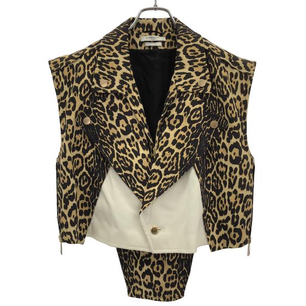 GIVENCHY ジバンシィ レオパードベスト  ベージュ×ブラック ー ITF0P131C0BS