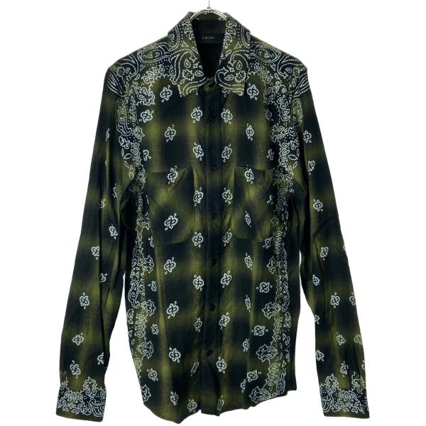 ヨ*リ様 AMIRI 24SS バンダナジャガードデニム半袖シャツ 高価ファッション - ヨ*リ様 AMIRI 24SS バンダナジャガードデニム半袖