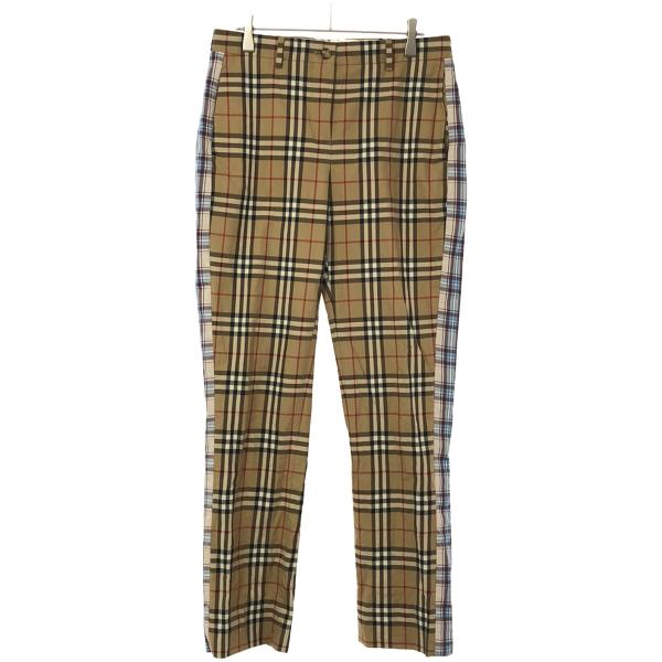 パンツ BURBERRY BURBERRY バーバリー サイドラインノバチェックスラックスパンツ