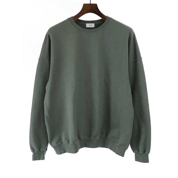 URU ウル 21AW クルーネックスウェットトレーナー グリーン 2 メンズ 