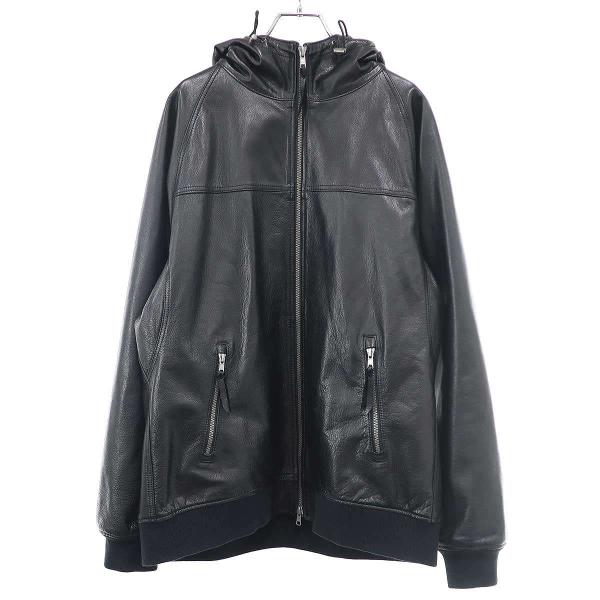 Y'2 LEATHER ワイツーレザー カウレザージップアップフーデッドジャケット  ブラック 40 Y'2 LEATHER ワイツーレザー カウレザージップアップフーデッド