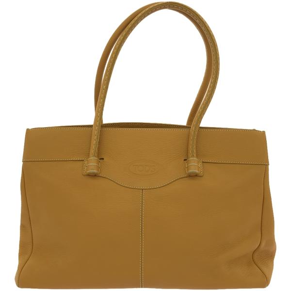 ✨極美品✨トッズ　ジョイ　大容量トートバッグ　チャーム付き　シボ革　キャメル ✨極美品✨トッズ ジョイ 大容量トートバッグ チャーム付き シボ革