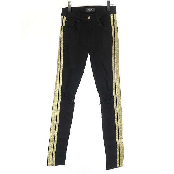 AMIRI アミリ グッリターラインダメージ加工スキニーデニム AMIRI アミリ グッリターラインダメージ加工スキニーデニム
