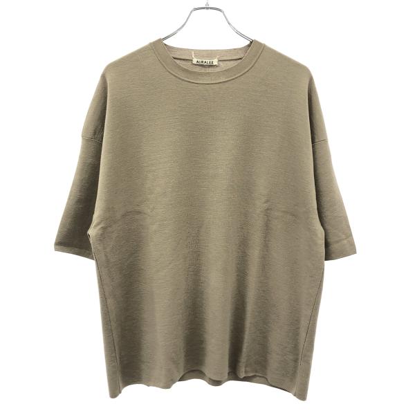 AURALEE オーラリー 19SS WASHABLE WOOL RIB KNIT TEE  ウォッシャブルウールリブニットTシャツ A9ST02WW グレージュ系 4 AURALEE（オーラリー） 19SS WASHABLE WOOL RIB KNIT TEE